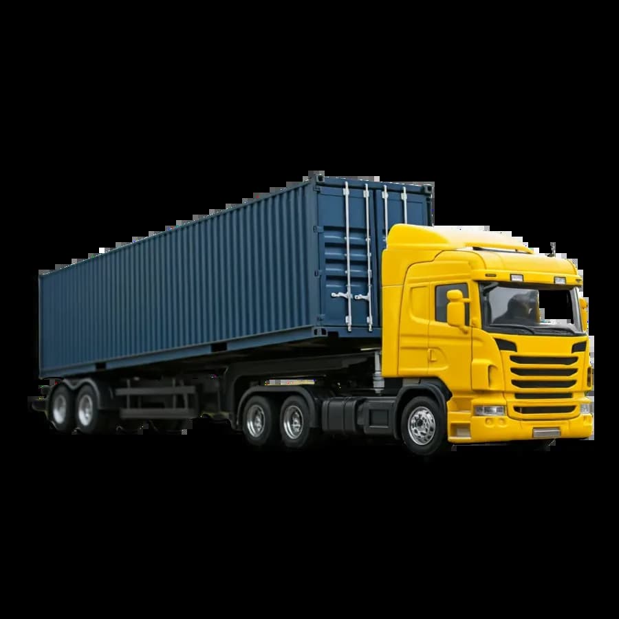 Shipping container being delivered to a construction job site