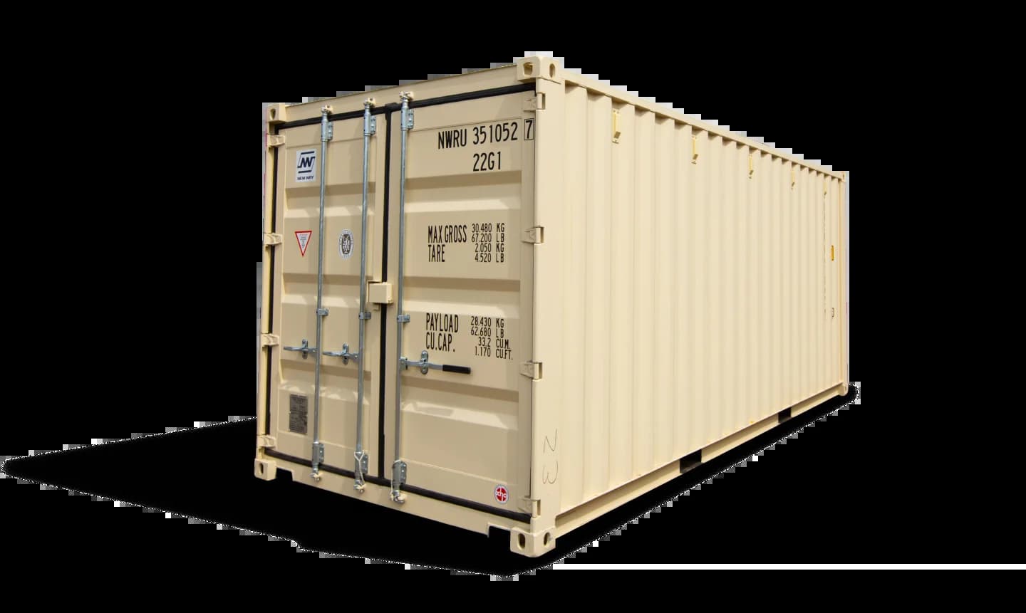 New shipping container with Boxhub branding - 20ft and 40ft sizes available for purchase