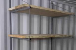 Shelf Brackets installed on a shipping container