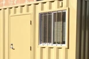 Window with Bars installed on a shipping container