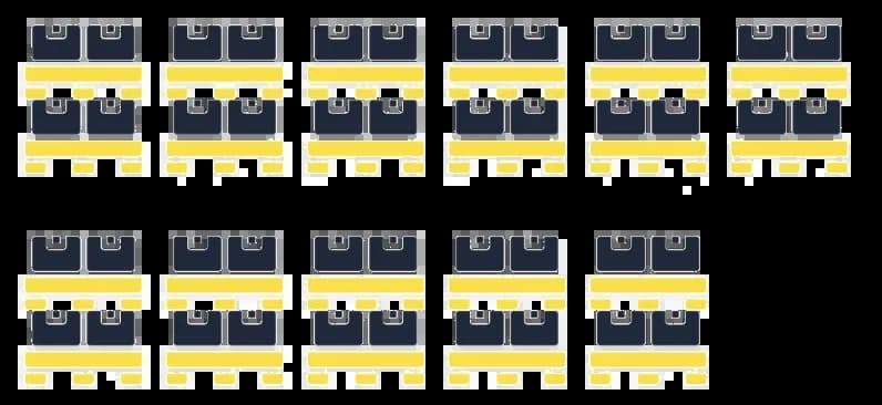 20ft container floor plan with 22 double-stacked Euro pallets