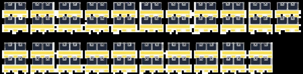 40ft container floor plan with 42 double-stacked North American standard CMA pallets