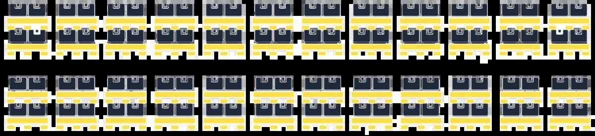 40ft container floor plan with 48 double-stacked Euro pallets