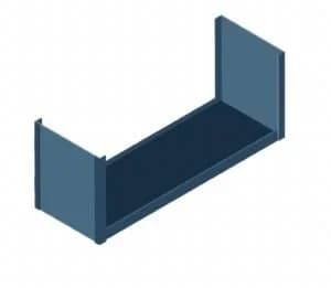 Flat-rack shipping container illustration