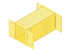 Half-height shipping container illustration