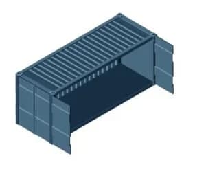 Open-side shipping container illustration