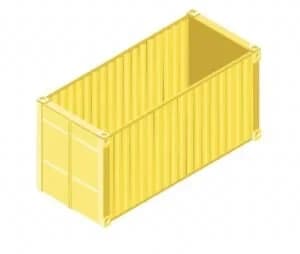 Open-top shipping container illustration