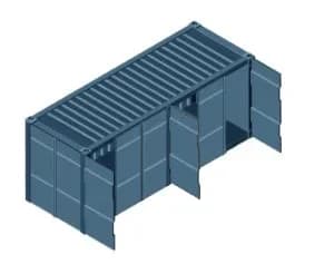 Side-door shipping container illustration