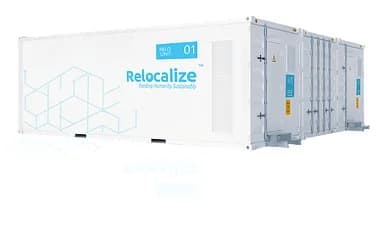 Relocalize logo on a shipping container micro-factory