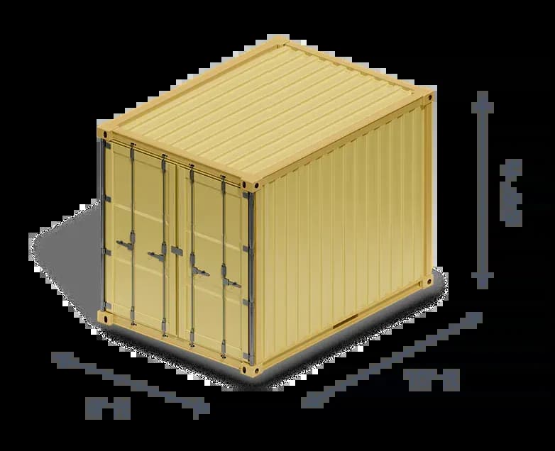 A 10ft shipping container at a Boxhub depot.