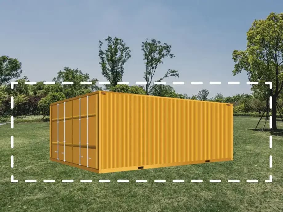 A prepared site ready for a shipping container.