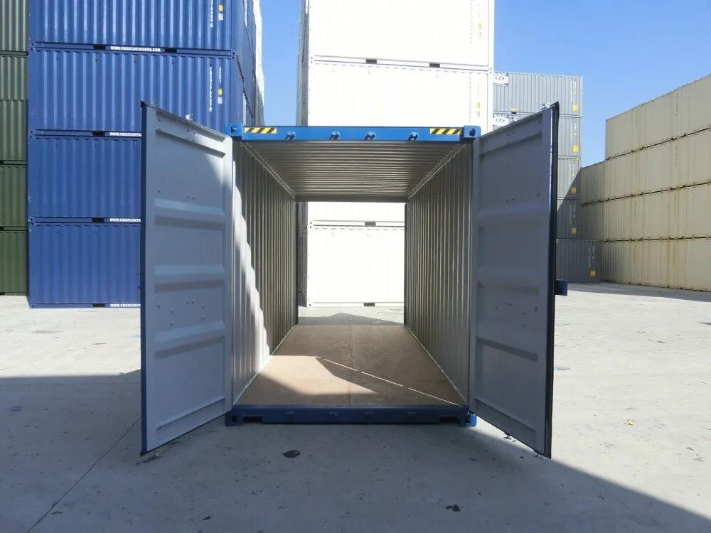 Double-door container used as a temporary site office
