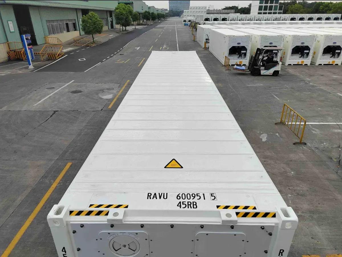 Reefer container refrigeration unit close-up