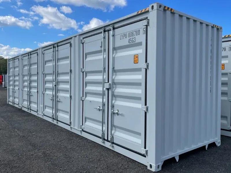 Side-door container showing the door hardware