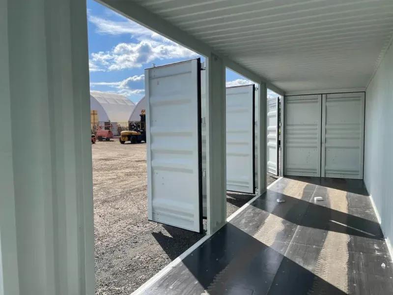 Side-door container with multiple side doors