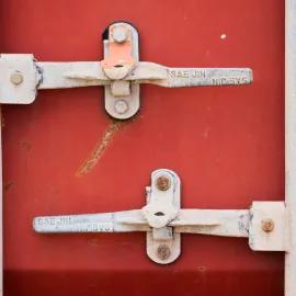 Door Handles of a shipping container