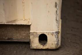 Detail of a new shipping container