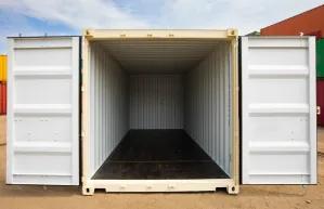 Detail of a new shipping container