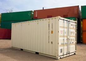 Detail of a new shipping container
