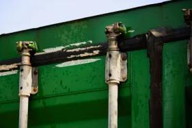 Detail of a used shipping container