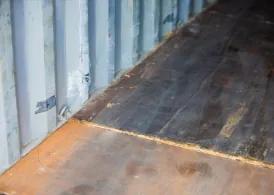 Detail of a used shipping container