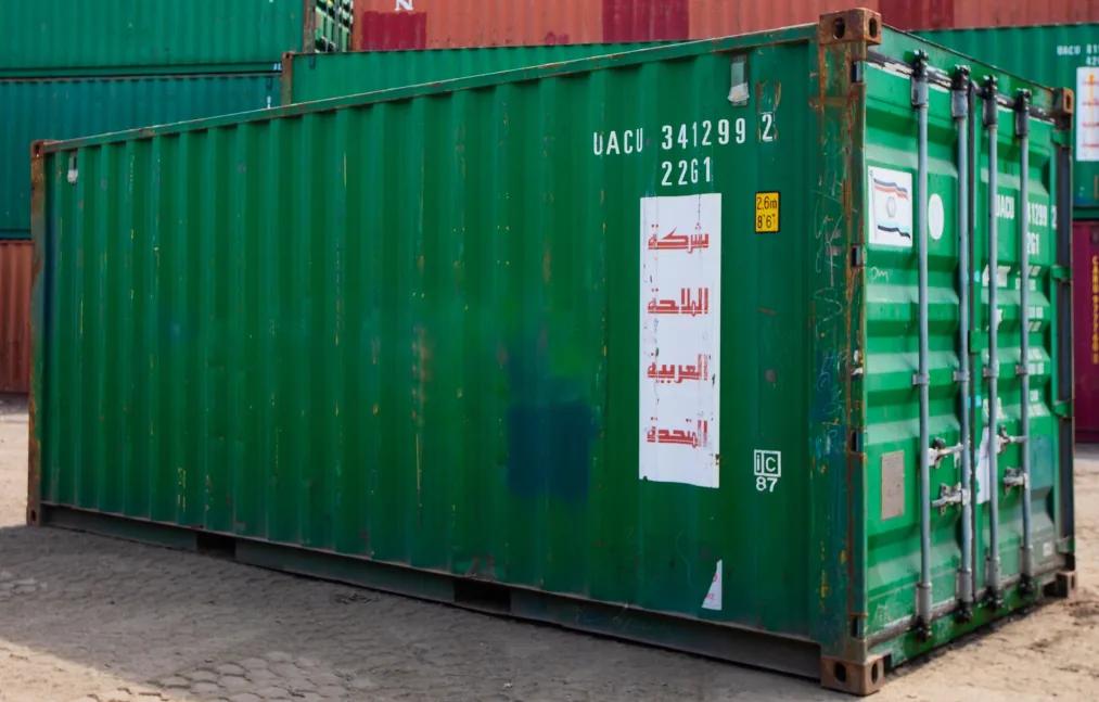 A used shipping container