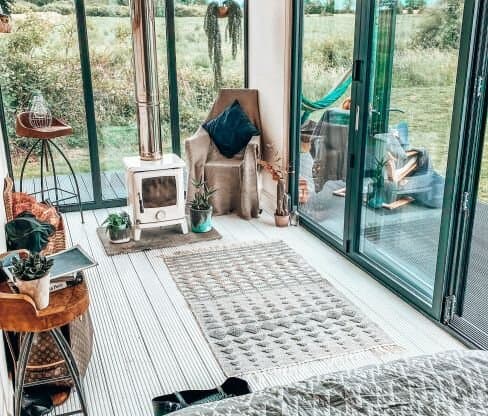 Modern interior of a shipping container home