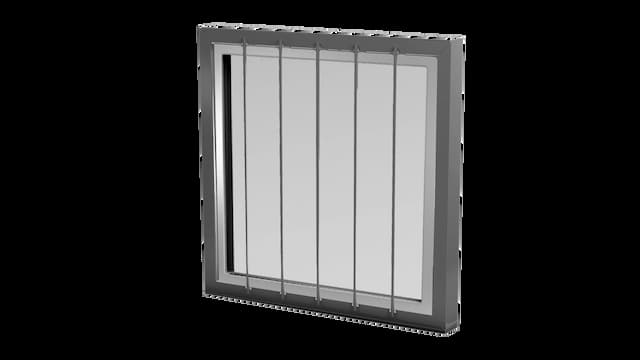 Double Pane Picture Window With Security Bars Kit - 36in x 36in